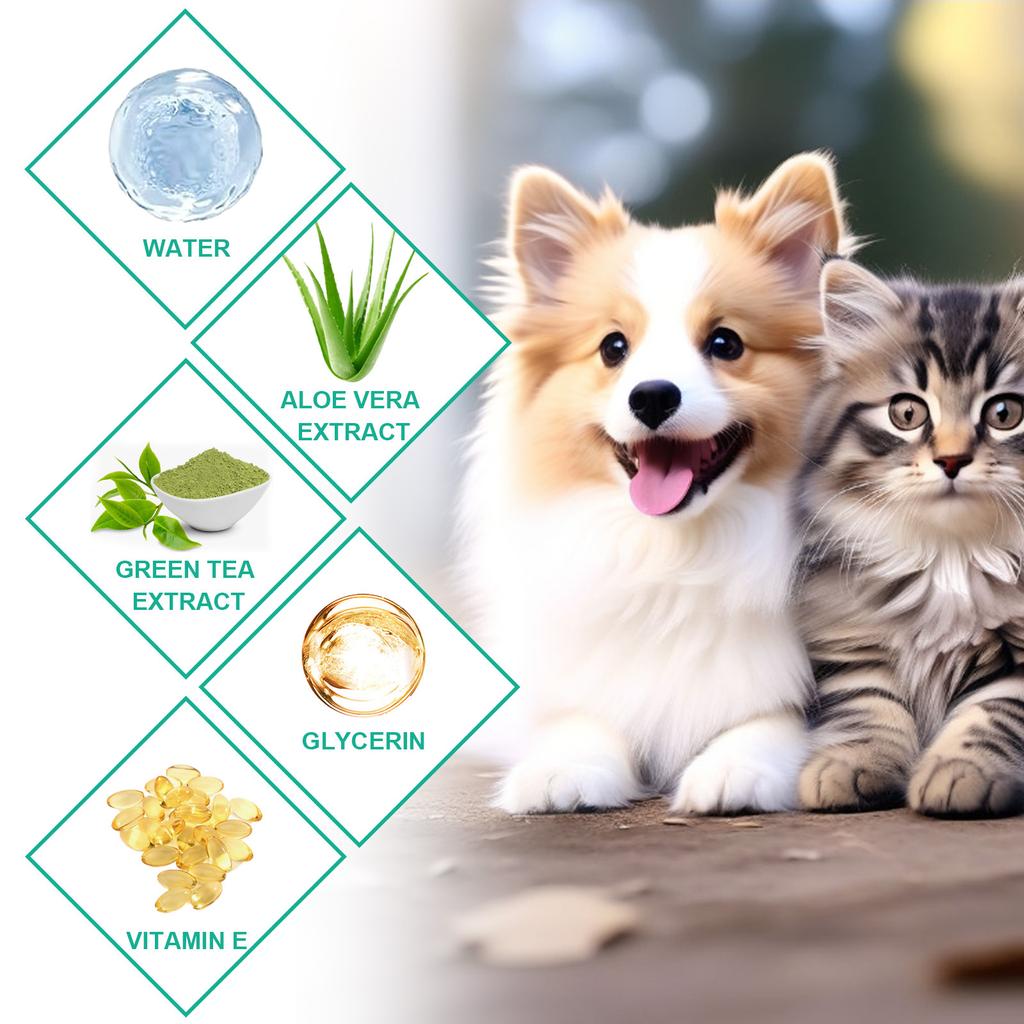 Yegbong Cat Dog Ear Cleaner Wipes Cleaning Solution To Remove Dirt and Ear Wax, Relieve Itching & Inflammation