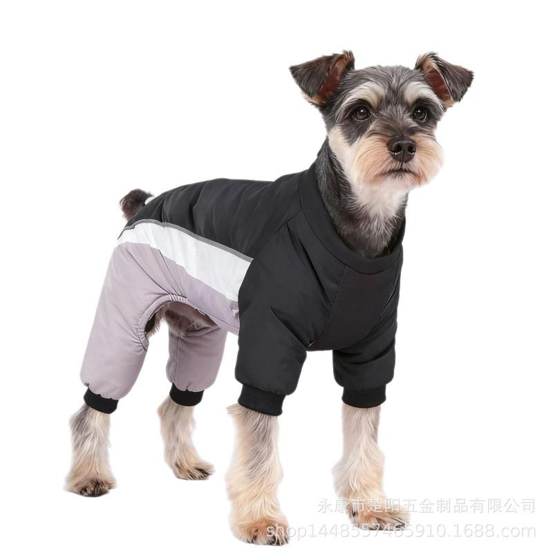 Autumn and Winter Plush Dog Warm Clothes Waterproof and Capable of Pulling Four Legged Clothes Thicken Pet Outdoor Clothing