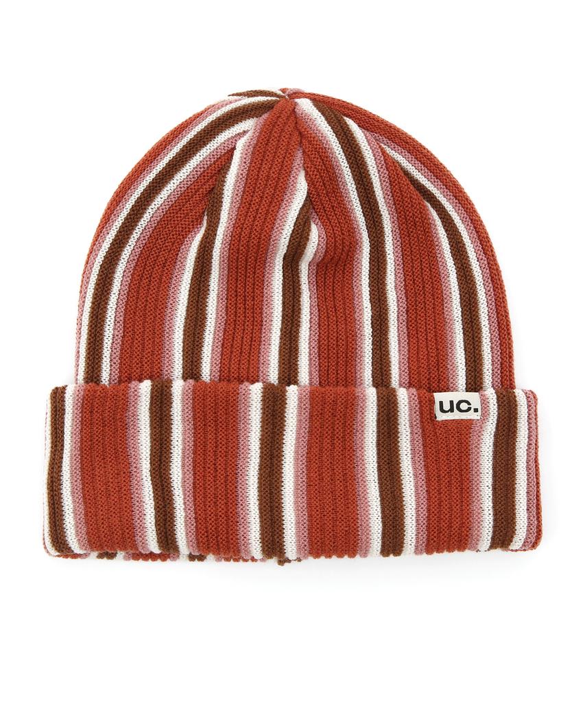 Eondeokeonteulol Striped Long Beanie Beanie / Vertical Stripe / Brick