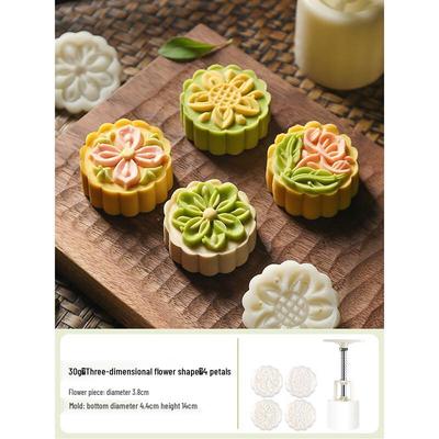 30g Handpresse Blumiges Mondkuchen-Formen-Set