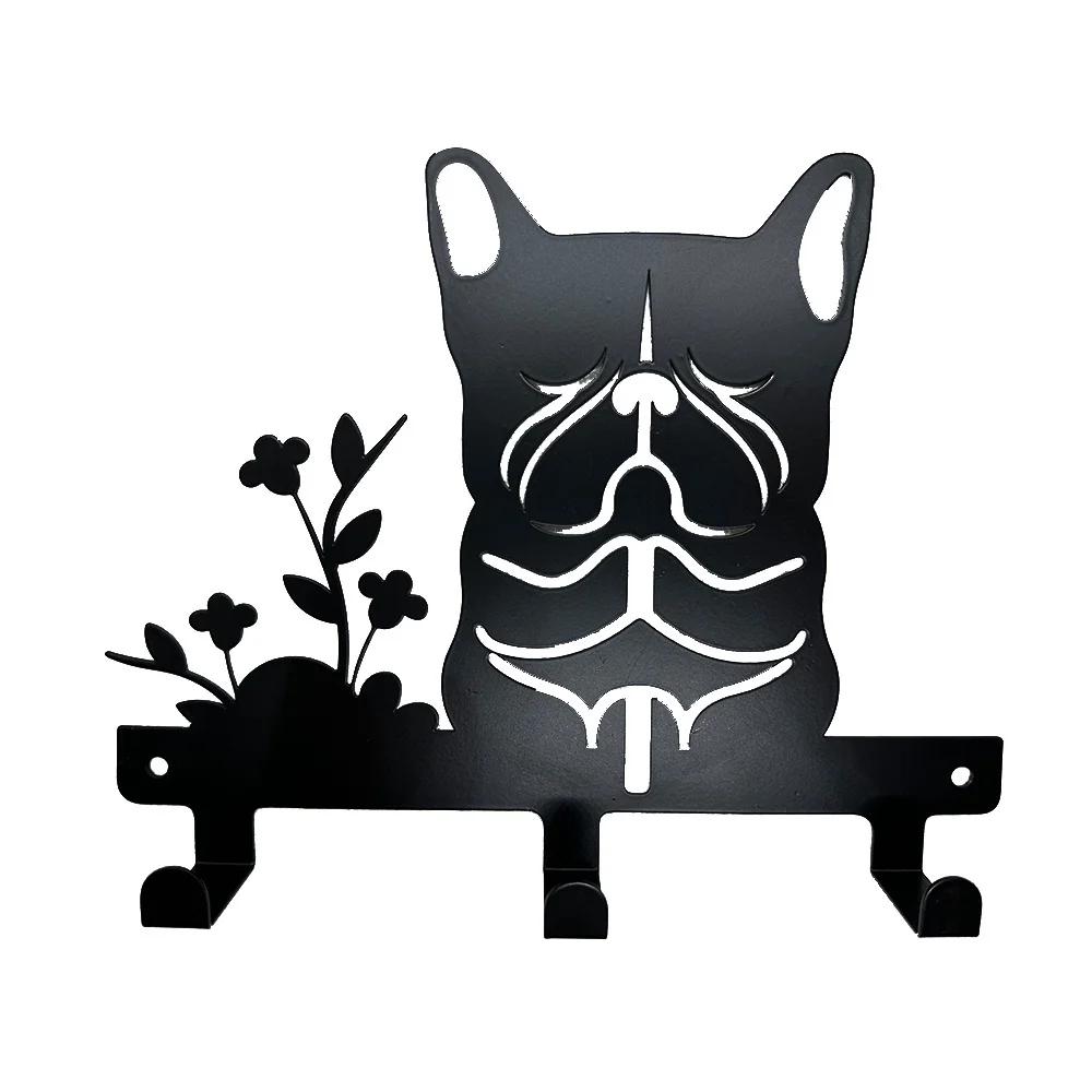 

1шт. Металлическая настенная стойка Bulldog с 3 крючками – настенные крючки, декоративный органайзер, вешалка для полотенец для стильного хранения M чёрный