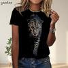2025 Neues 3D-Tiger-Print Lockeres Damen-T-Shirt Sommer Lässiges Damen-Mode-T-Shirt Outdoor Neues Streetwear Damen Kurzarm-Oberteil