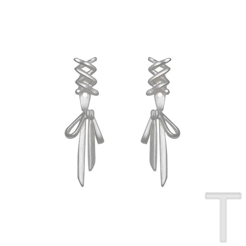 

Белые серьги-ленты легкая роскошь нишевые уникальные женственность французские высококлассные серьги-гвоздики холодный ветер