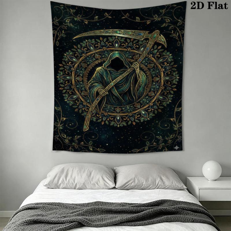 Death Wall Tapestry Aesthetic Wall Hanging Printed Fabric Blanket Decorative Tapestries for Bedroom Living Room Home Decor