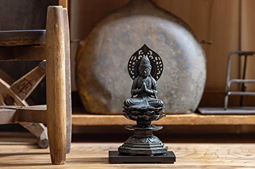 15cm Seishi Bodhisattva Buddha Statue (Antique Bronze) by Sculptor: Makita Shuun. Original model (born in the Year of the Horse). Zodiac guardian deit
