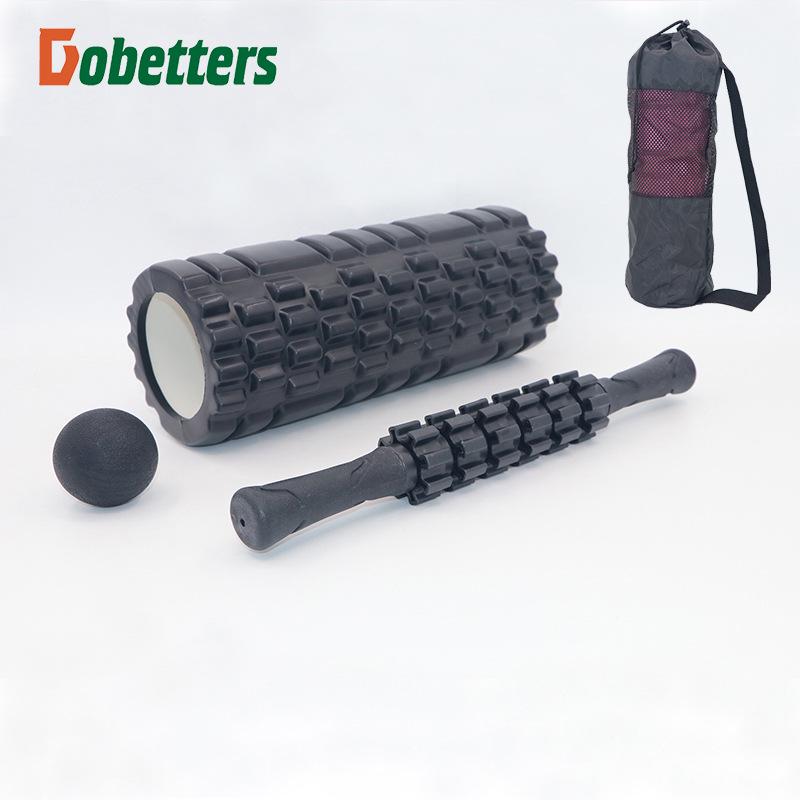 

Набор из 33-сантиметрового полумесяца с волчьим зубом, массажного ролика и мяча для фасции - Полый пенный валик для пилатеса 33cm Classic - 4-in-1 синий