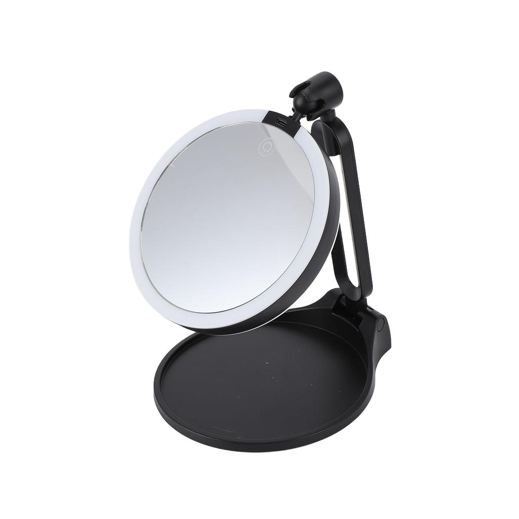Portable Foldable LED Double-Sided Makeup Mirror – Compact, Long-Lasting, Lighted Travel Mirror (White)