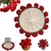 Ensemble de sous-verres Fleur Rose au Crochet à la Main Résistant à la Chaleur Décor de Table Cadeau pour la Maison Décor de Table à Manger Fourniture Tapis Réutilisable