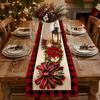 Santa Snowman Christmas Table Runner Tabletop Decoration Poinsettia Table Runner  Weddings