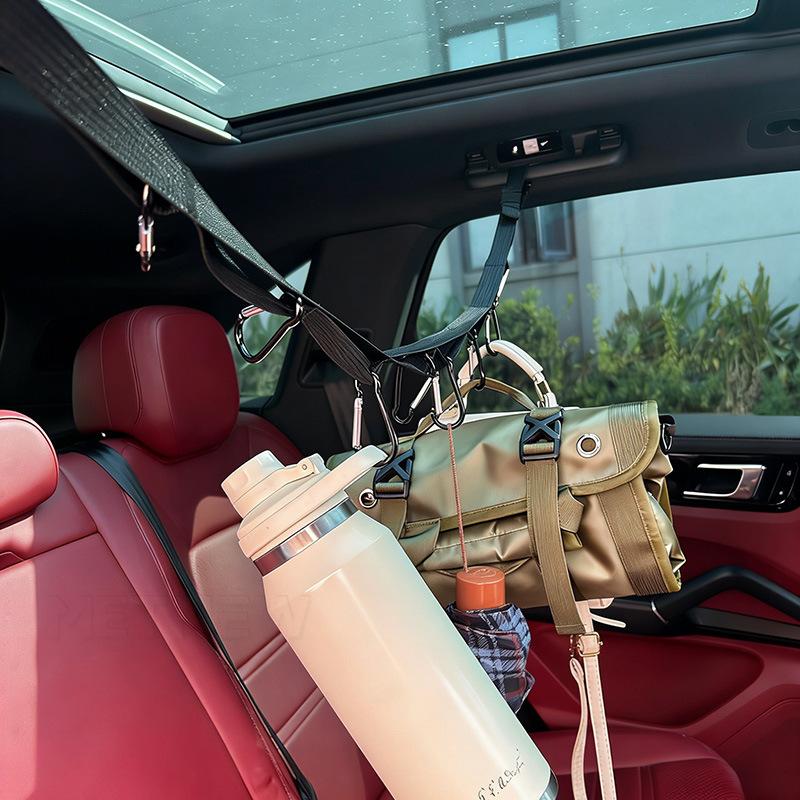 Car Hanging Clothes Rack Multifunctional with Storage Hooks Heavy Duty Non-slip Holder for Road Trip Luggage Storage