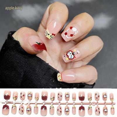 2025 Kids' Short Style Wearable Cartoon Nail Art Stickers for Girls - Cute Student Party Nails