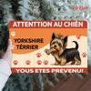 Vintage Yorkshire Terrier Warning Sign 8x12in, Retro Funny Caution Dog Tin Plaque, 2D Flat Metal Wall Art for Porch Garage Home Decor