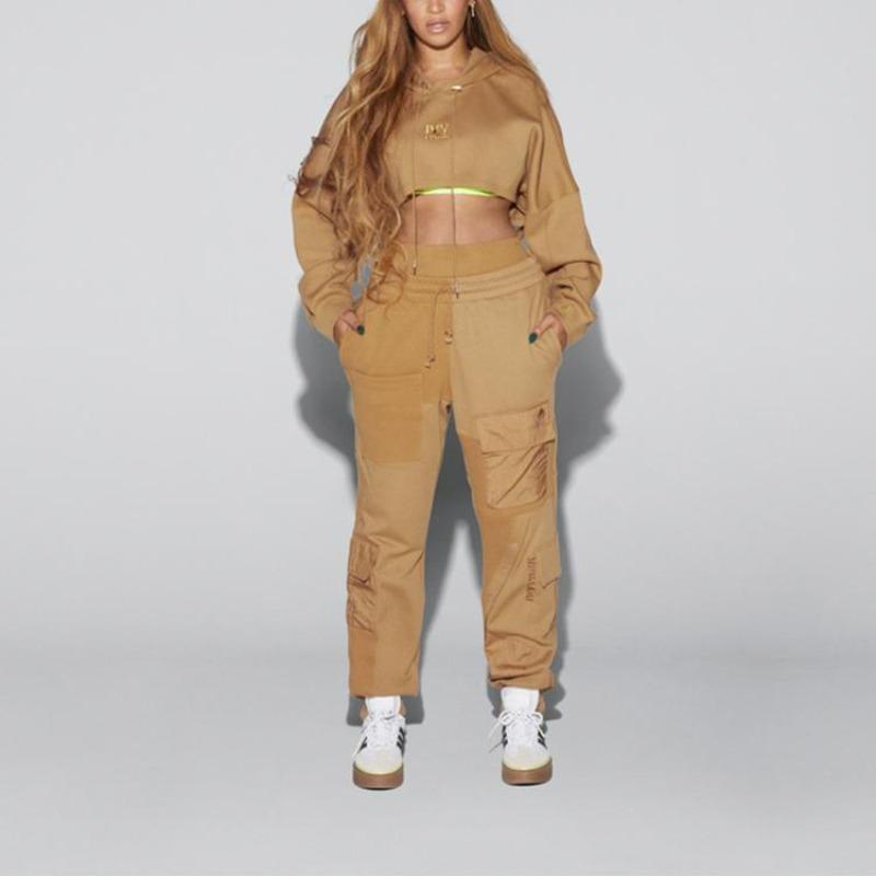 adidas Originals Trefoil X Ivy Park Collaboration Multi-Pocket Track Pants Men Bottoms Brown H38827