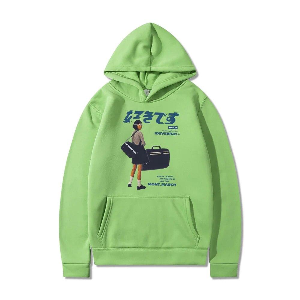 Aelfric Eden Толстовки с принтом журавля Унисекс Зимняя японская мода Harajuku Толстовка с капюшоном в стиле хип-хоп Уличная одежда Повседневная оверсайз L