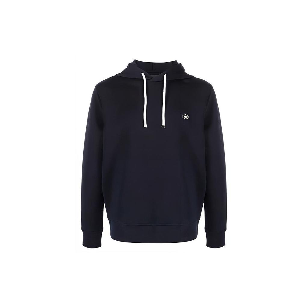 Emporio Armani Logo Solid Color Hoodie Men hoodies Dark-Blue 8N1MD01JHSZ0920