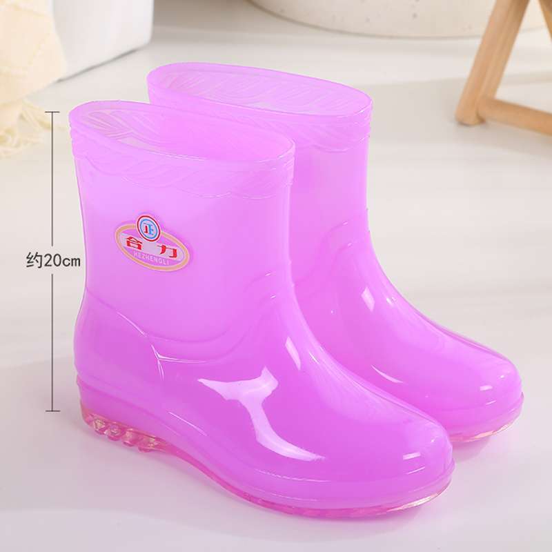 Gelee transparente Regenstiefel Wasserstiefel Regenschuhe Damen Sommer Regentage Arbeit schnelltrocknende Gummischuhe abriebfest Küche hoch wasserdicht s