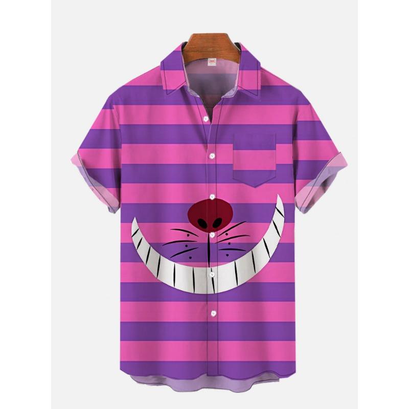 

Мужская повседневная рубашка с милым принтом кота, повседневная одежда, классическая гавайская рубашка с коротким рукавом, модная 3D-печать для мужчин, Harajuku 5XL