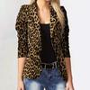 Women Elegant Leopard Print Thin Blazer Casual Commute Fashion Outerwear