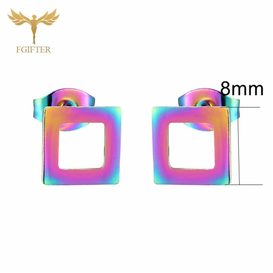 12 Paare Einfache Geometrische Ohrringe Großhandel Rund Quadratisch Stern Blitz 8 Stil Edelstahl Stecker Ohrringe Set Frau Zirkon