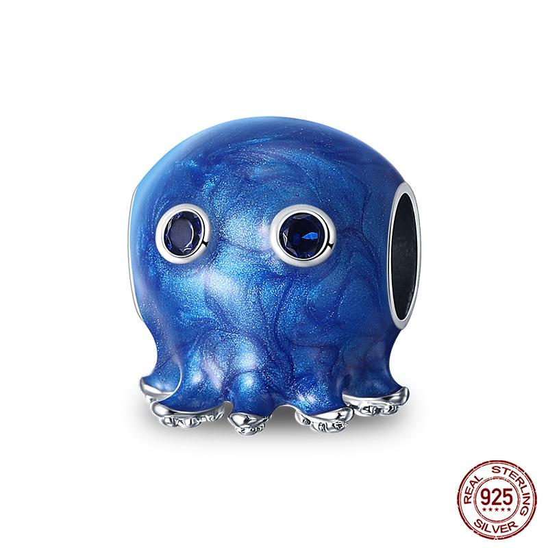 Original Ocean Series Fit 3Mm Bracelet 100% Authentic Copper Turtle Crab Mermaid Charm Beads Diy Jewelry Gift