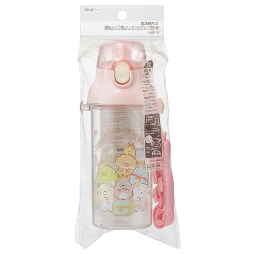 Skater Water Bottle 480ml Sumikko Gurashi Mole House Sanrio Plastic Clear Bottle for Children Made in Japan PSB5TR-A