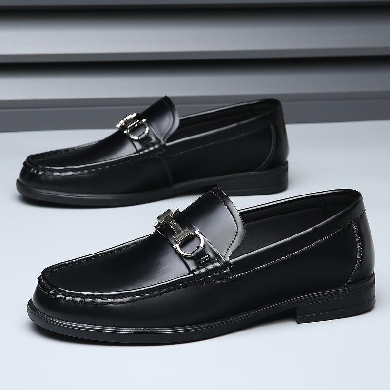 Men's Spring Breathable Foot Cover Casual Leather Shoes Non-slip Business One-pedal Formal Leather Shoes Men's Versatile Doudou Shoes