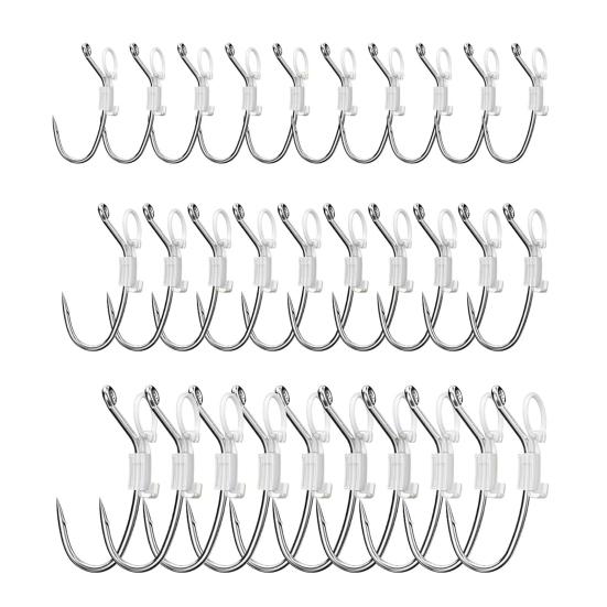 6/12/24Pcs Luminous Live Shrimp Fixing Hook Heavy Duty Metal Barbed Fishhook Freshwater Saltwater Catfish Bass Fishing Hook Fishing Accessories