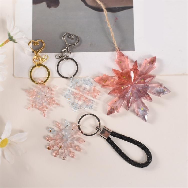 Artistic Snowflake Pendant Silicones Molds For Kids Christmas Party Activity Detailed Edges Definition