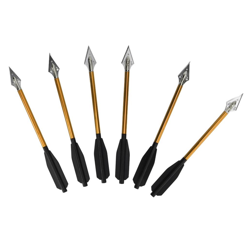 6Pcs Arrows Double Screw Fixing Aluminum Alloy Shooting Bow Arrows Archery Accessory 6.75in