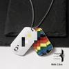 European and American Hip Hop Rainbow Pendant Stainless Steel Necklace