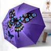 1pc Butterfly Flowers Automatic Open/close Umbrella, 8-Rib Sturdy Structure, Auto Folding/Opening, Portable Travel Umbrella for Women, Partiesc08