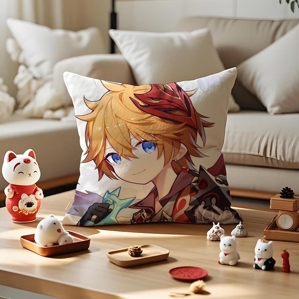 

Чохол на подушку Genshin Impact, протикліщовий наволочка, прихована блискавка, шовковистий короткий плюш, чохол на диванну подушку 30X30cm