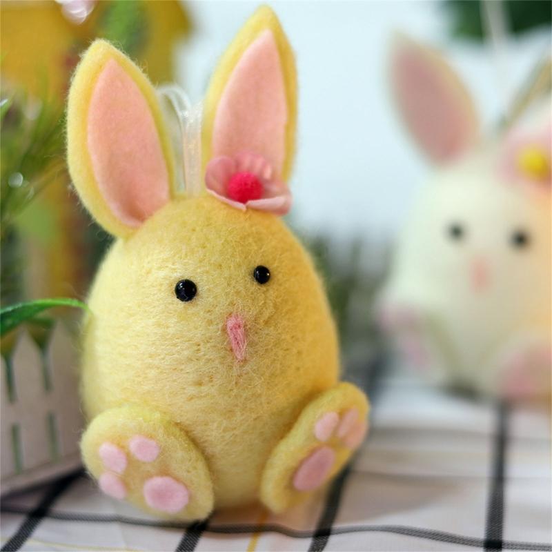 Easter Chick Rabbit Felts Colorful Handmade Doll for Spring Easter Party Decorations Mini Easter Ornaments for Tree