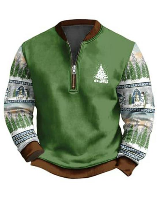 Men's Christmas Reindeer Elk Forest Print Hoodie - 2025 Autumn Collection