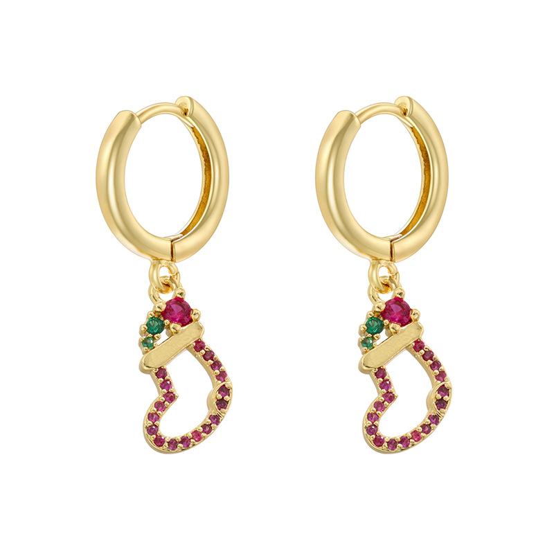 Sweet And Cute Christmas Element Earrings Ear Ring Wind Christmas Gloves Socks Earrings Women Ve1005-1009