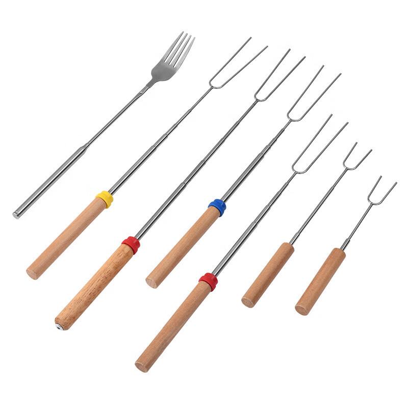 Wysuwane drewniane widelce do grilla Anvelo