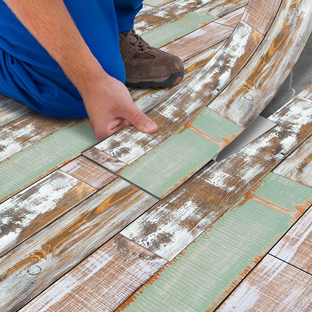 Matná PVC samolepicí podlahová nálepka Americká kresba dřeva Domácí renovace Vodotěsná a proti znečištění Kuchyň Ložnice Podlahová nálepka