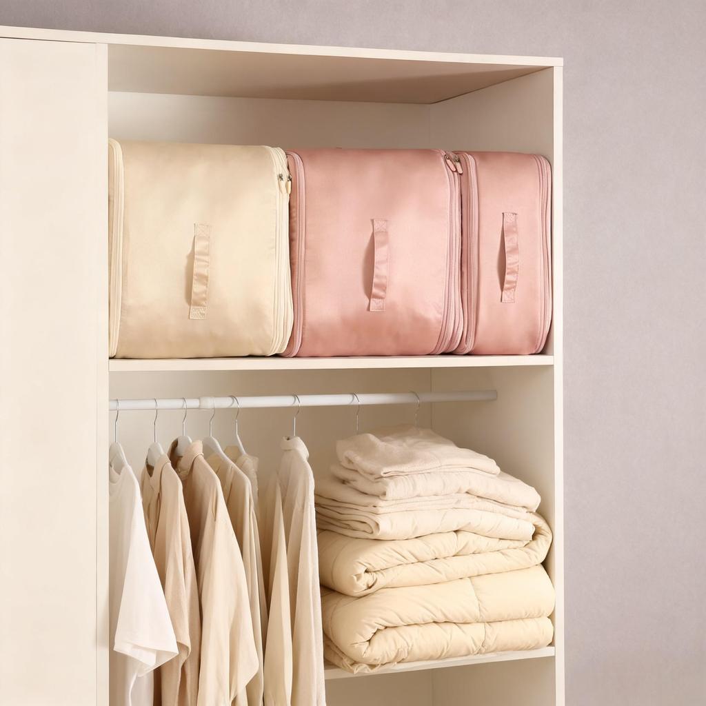 Large Capacity Compressible Storage Bag for Quilts and Jackets