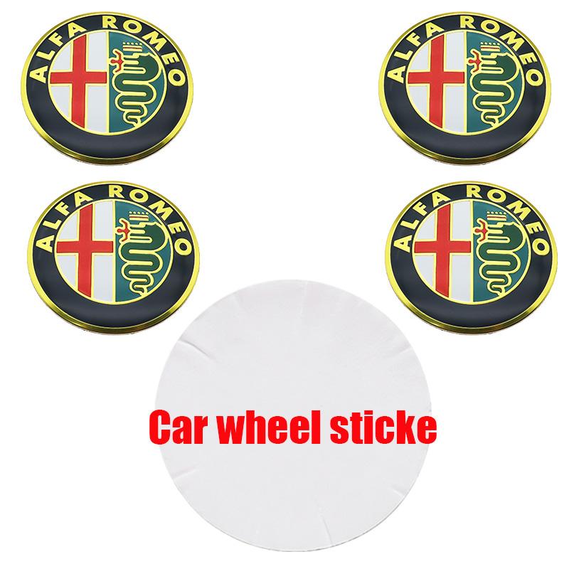 EHJPY1 4pcs 56mm 60mm 65mm alfa romeo 3D Car emblem Wheel Center Hub auto Rim refit dust-proof badge covers sticker styling accessories