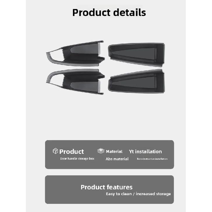 Car Door Handle Filler Storage Box Inner Handle Organizer Tidying Tray For Tesla Refreshed Model Y Juniper 2025 2026 Accessories