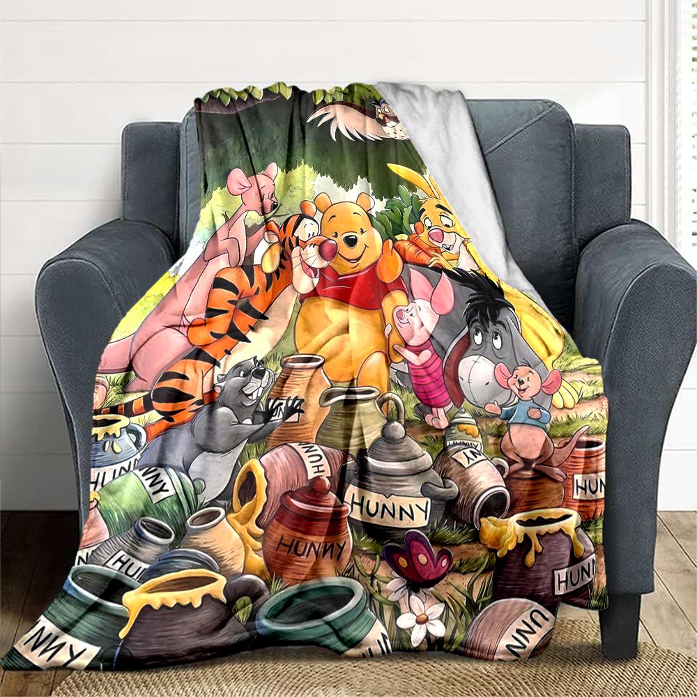 1Pc Winnie Pooh Friends Blanket Soft And Comfortable Casual Warm Camping Travel Christmas Halloween Xmas Gift M924210