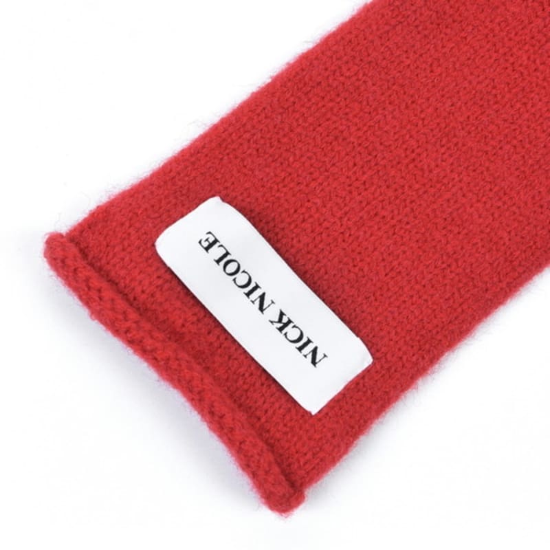 NICK&NICOLE NICOLE RIBBED KNIT GLOVES_RED
