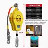Fall Arrester 5m/10m/15m Fall Protection Device 150kg-300kg Heavy Duty Cargo Elevator Crane Self-Locking Airborne Fall Arrestor