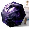 Ethereal Dragon Moonlit Sky Outdoor Automatic Umbrella Sturdy 8 Rib Durable Plastic Iron Outdoor Daily Use Outdoor Accessory Perfect Gift Friends