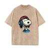 XH+88 MINISO 2026 Summer Vintage Wash Printed Pure Cotton Shoulder Style Men's and Women's Round Neck Short Sleeved Couple T-shirt