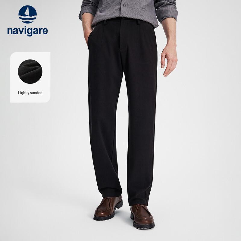 Navigare Men's Brushed Fleece-Lined Straight Casual Trousers