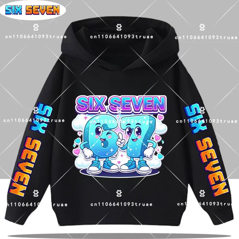 Bruh 67 Six Seven Funny Brainrot Meme Children's Hoodie Boys Girl Hooded Pullover Hiphop Streetwear Soft Casual Warm Sweatshirt