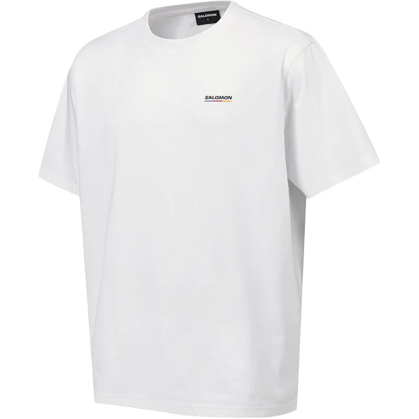 Salomon Logo Short Sleeve Pullover Crew Neck Loose T-Shirt Unisex Tops White C28146