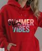 2025 European Size Drop Shoulder Coconut Tree 'SUMMER VIBES' Hoodie Sweatshirt