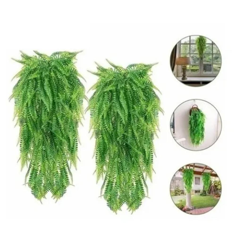 2pcs Green Artificial Green Foliage 31.50in Artificial Leaf Decor Decorative Fake Plants  Garden